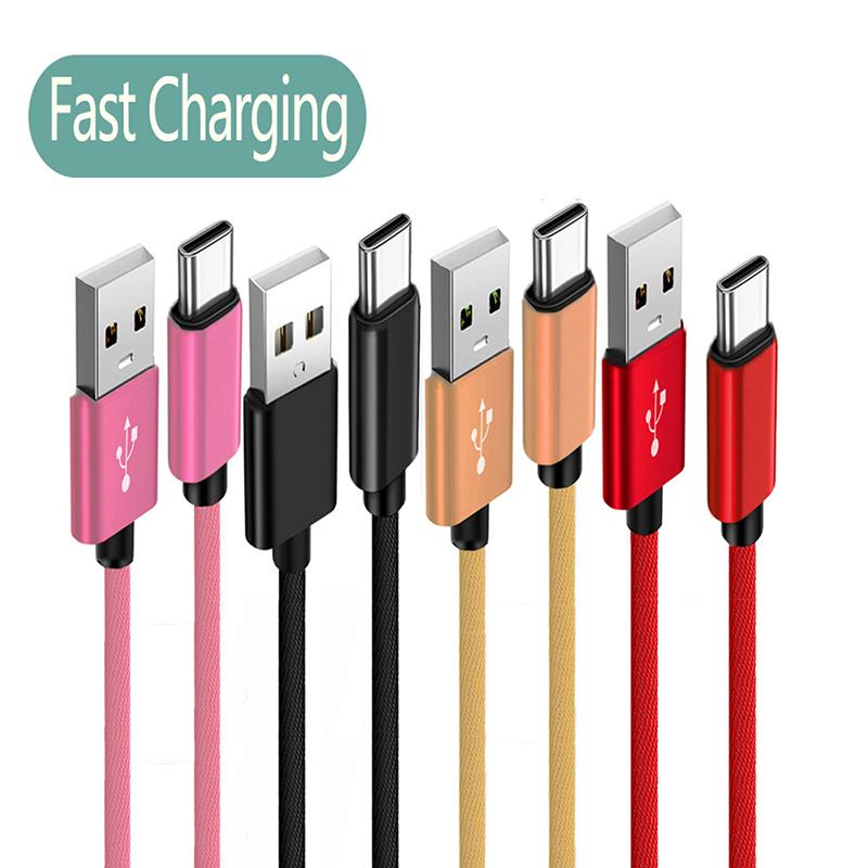 USB A к Type C нейлоновый плетеный провод зарядный кабель дата синхронизация кабель 3A быстрая зарядка для Samsung Android USB C мобильный телефон