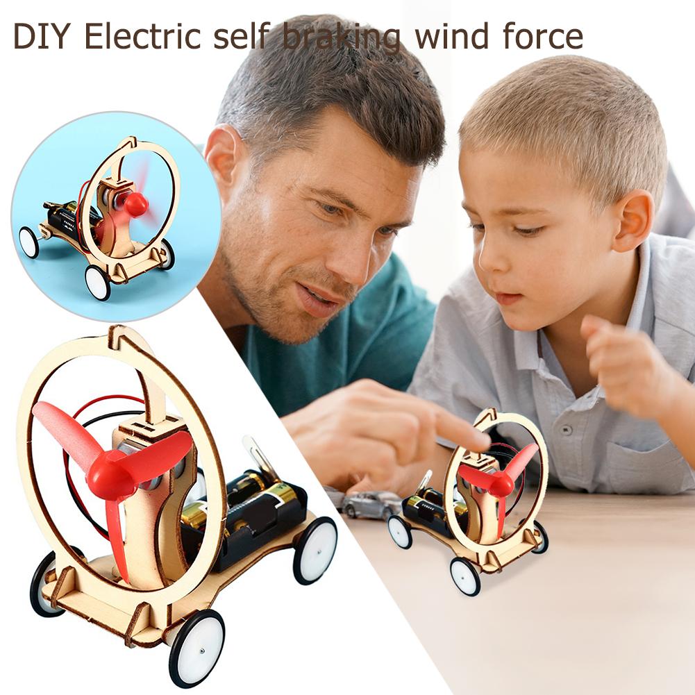 Kids DIY Electric Wind Car Model Students Physical Experiments Technology Toys