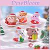 Очаровательные полимерные рождественские миниатюры животных со снежным пейзажем, DIY украшения