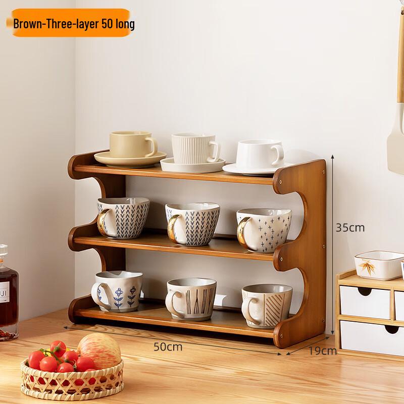 3-Tier Bamboo Cup & Glass Drying Rack