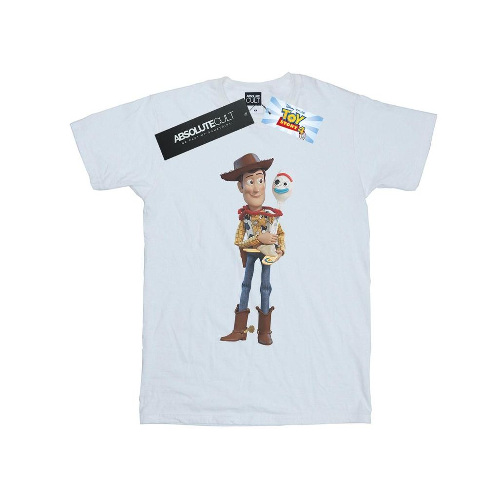 Disney Womens/Ladies Toy Story 4 Woody And Forky Cotton Boyfriend T-Shirt