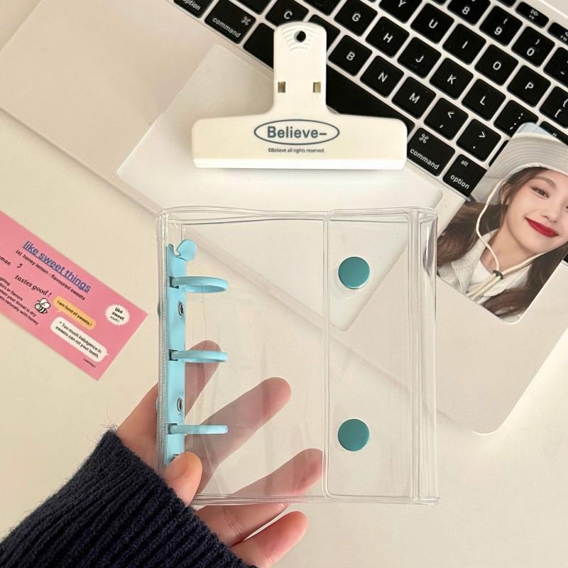 Candy Color A8 Mini Photo Album & Card Holder - Double Snap, 3-Hole Planner, 3-Inch Star Pages.