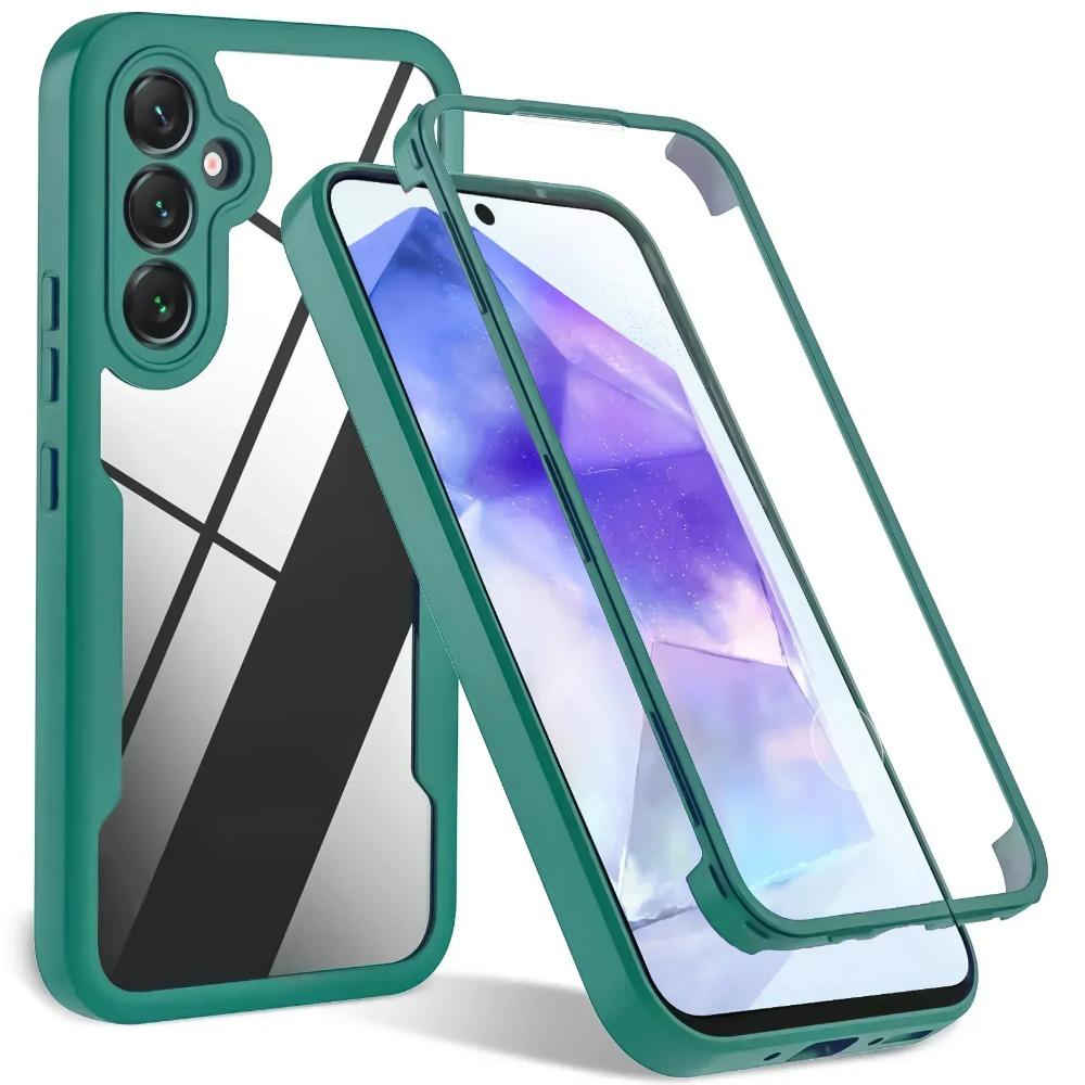360 Полная Защита Экрана HD Прозрачный Чехол для Samsung A57 A37 A27 A17 A07 A56 A36 A16 A55 A35 A15 A05S A54 A34 A04S A05S 5G Чехол