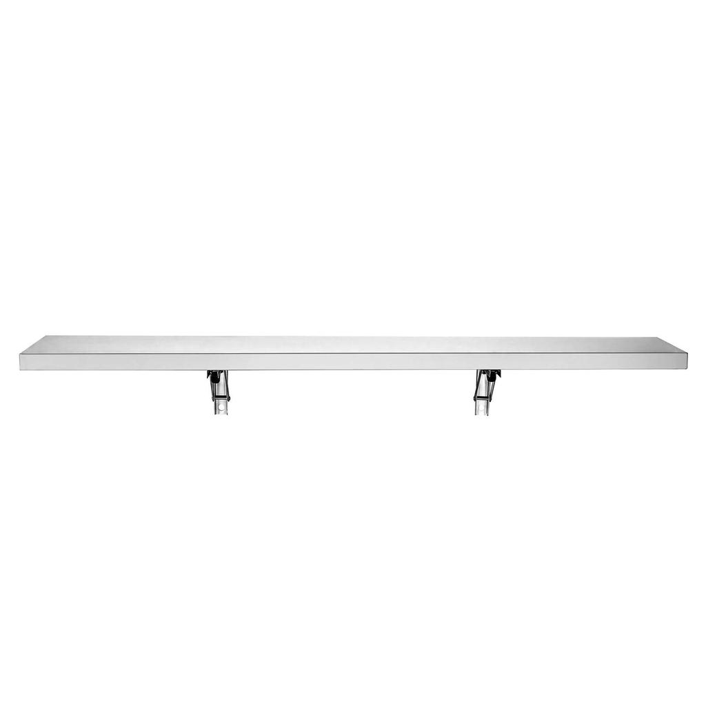 VEVOR Stainless Steel Shelf 305 x 1219 mm Foldable Wall Mount Floating Shelf, Heavy-Duty Commercial Shelves with Brackets, 136 kg Capacity