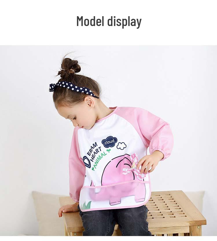 Children's Waterproof Long-Sleeve Smock for Autumn/Winter - Stain-Resistant Bib for Kindergarten Painting