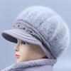 Зимняя шапка женская плюшевая шапка из кроличьего пуха человеческая термошапка утолщенная вязаная хлопковая шапка