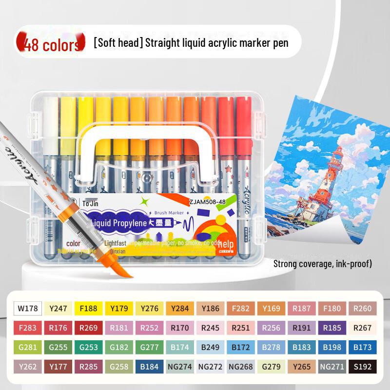 Набор акриловых водостойких маркеров Zhijin с мягким наконечником для граффити и рисования своими руками