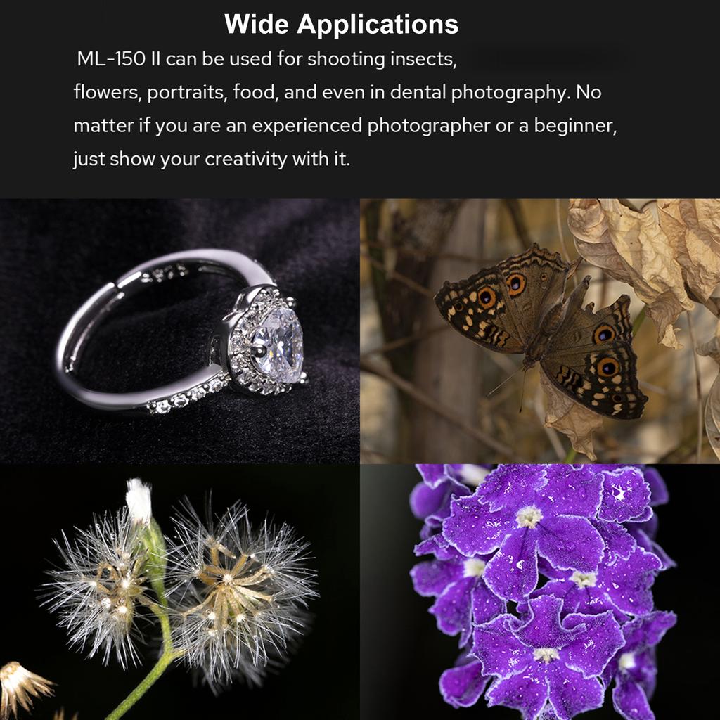 Godox ML-150II Универсальная макрокольцевая вспышка с 11 уровнями регулируемой яркости GN12 Быстрая перезарядка