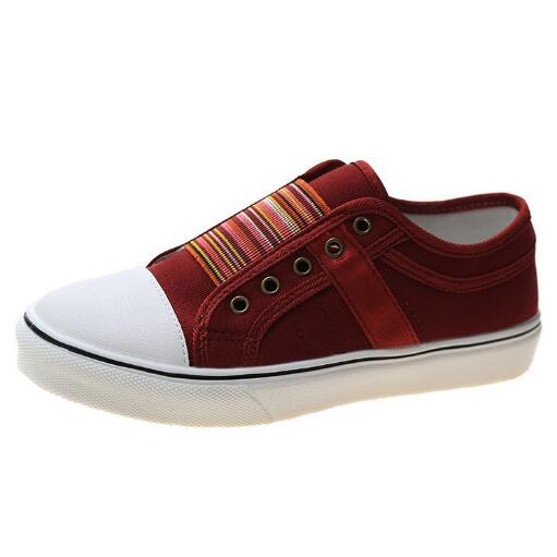 Модные весенне-осенние новые парусиновые туфли женские туфли на толстой подошве без застежек одинарные туфли женские туфли на плоской подошве большого размера мокасины P609