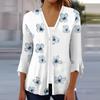 Women's Shirt Blouse Outerwear Print 3/4 Length Sleeve Casual Holiday Basic Button Tops