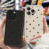 Phone Case For iPhone 16 15 13 14 Pro Max 15 11 12 14 Pro 7 8 Plus XR X XS Max SE Love Heart Print Matte Soft Shockproof Cover