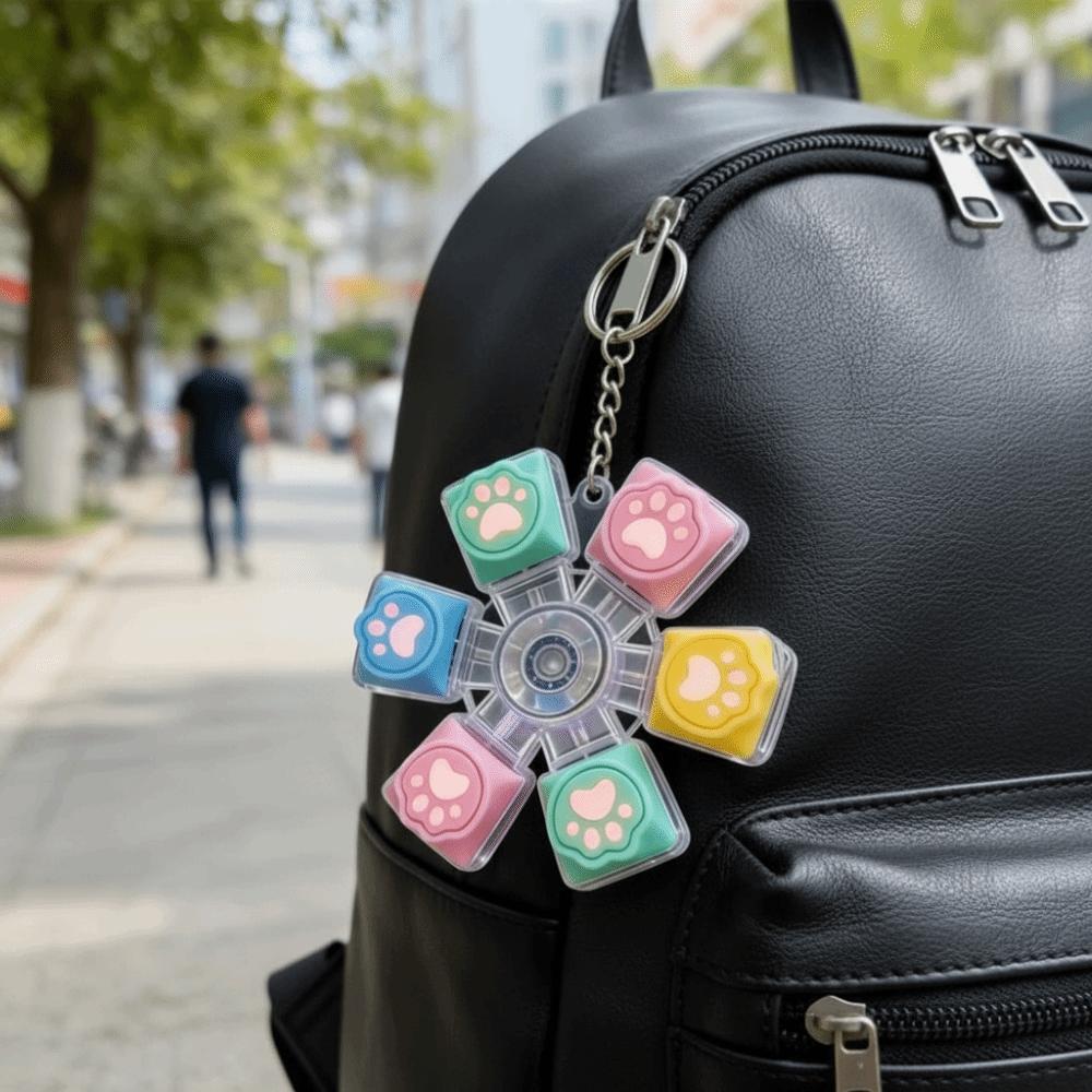 Relief Stress Keyboard Keychain 6 Keys Button Keyboard Clicker Toy Fidget Keychain For Gifts