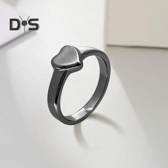 Retro Ring Pure Color Polished Titanium Steel Heart Surface Knuckle Ring Simple Style Multi Sizes Anti-Rust Thumb Ring Lightweight Finger Jewelry