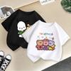 Девочка Футболка Топ 2-13 лет Свободного кроя Повседневная Круглый вырез Короткий рукав Мальчики Футболка Модный принт Короткий рукав