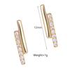 925 Sterling Silver Grometric Strip Stud Earrings For Women Girls Cubic Zircon Korean Jewelry Daily Accessories S-E1255