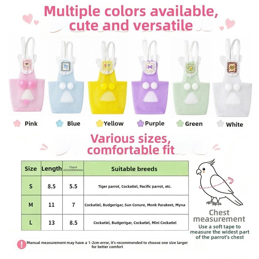 Colorful Parrot Flight Suit Breathable Mesh Pet Bird Apron New Parrot Diaper Daily Wear