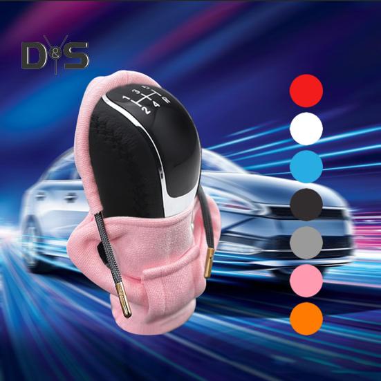 Car Shift Gear Cover Fashion Sweater Hoodie Auto Shift Knob Cover Soft & Comfortable Automotive Gear Shift Knob Protector Car Interior Accessories