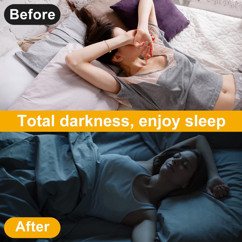 100% Blackout Curtain DIY Portable Travel Blocking Light Black Cloth No Drill Living Room Bedroom Home Cuttable