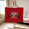 1PC Sunderland A.F Custom Name Patterned Flannel Blanket Suitable For All Seasons for Home Decor Warmth and Comfort Gifts Holiday Present