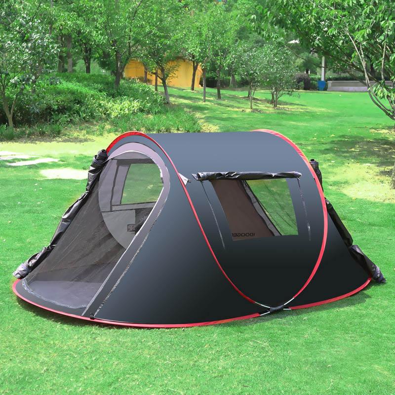 Camping Tent Automatic Instant Setu For 3-4 People Beach Shelter Rainproof Boat Type Hand Throw