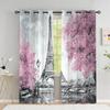 Paris Lover Window Curtain Eiffel Towers Living Room Blackout Curtain For Bedroom Dorm Oil Painting Aesthetic Home Decor 2 Panel
