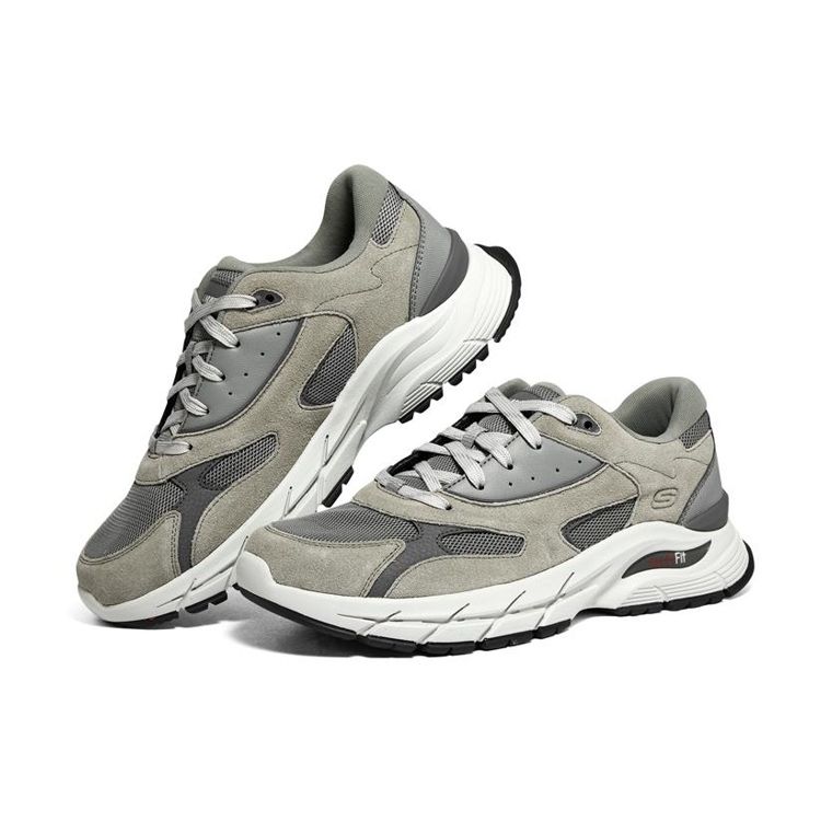 Skechers Arch Fit Тканевые Ретро Низкие Повседневные Кроссовки Мужские Серый 210482-GRY
