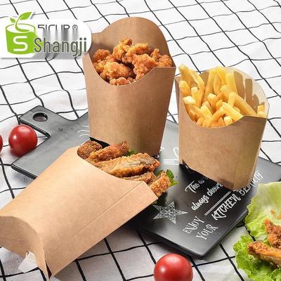 Одноразовая коробка из крафт-бумаги для картофеля фри и закусок