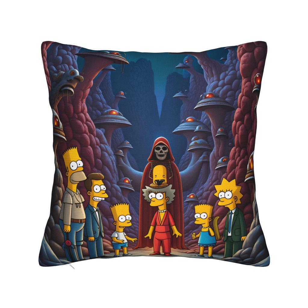 Pillow Case Bart SSimpsons Neon Print Soft Pillow Cover For Living Room Chair Fashion Pillowcases