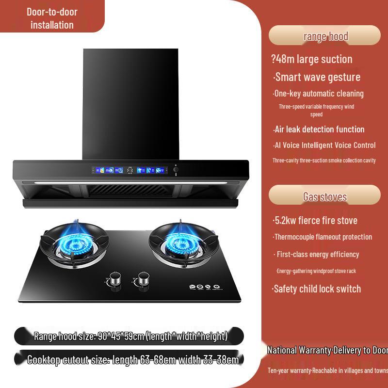 European Style High Suction Kitchen Range Hood: Top Mount T-Type with Automatic Cleaning.