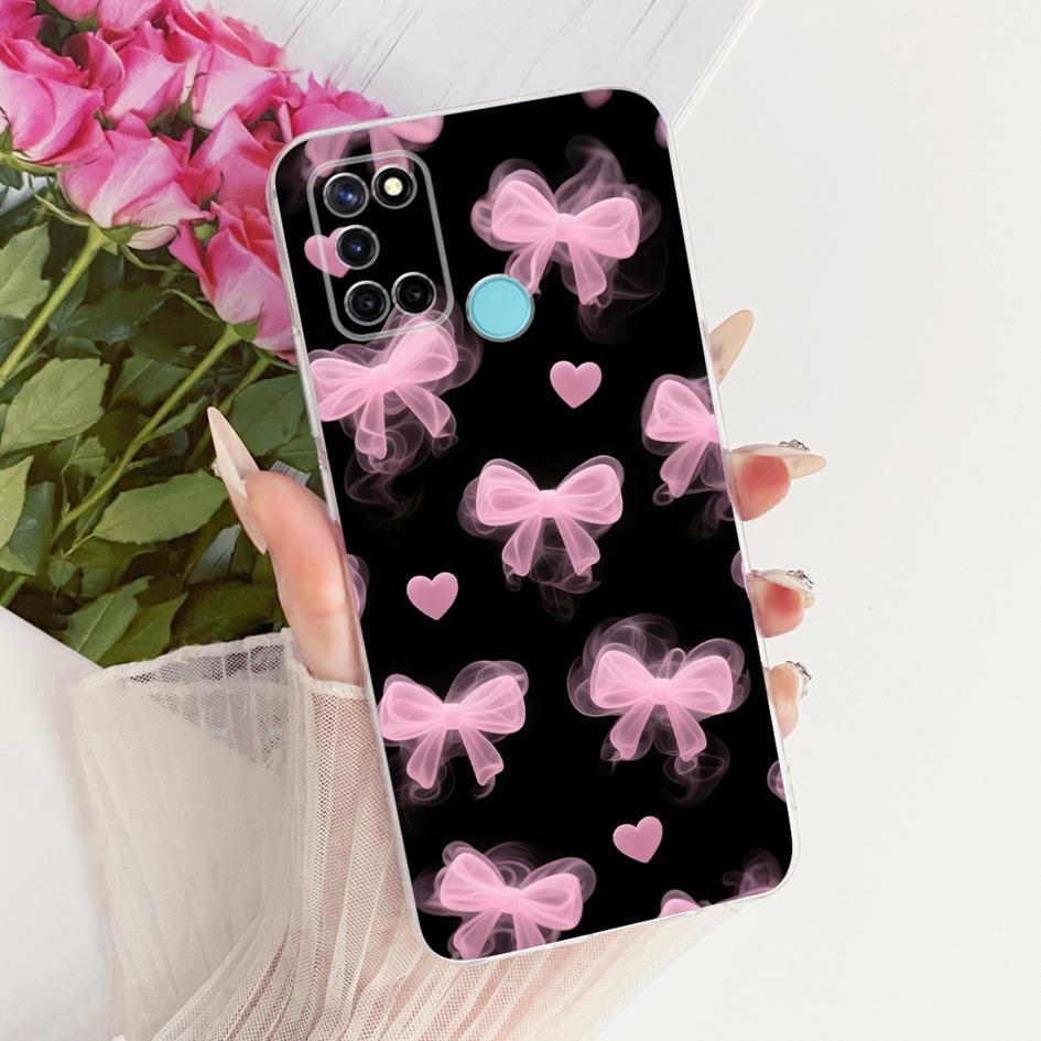 Чехол для Realme C17 RMX2101 Популярный Цветок Прозрачный ТПУ Силиконовый Чехол для Realme 7i RMX2103 Чехол-бампер RealmeC17 C 17