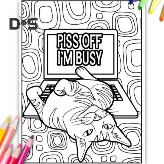 Раскраска с кошками для взрослых, проекты кошек своими руками, декомпрессионная, прочная на разрыв, раскраска с кошками, домашнее обучение, офисные принадлежности