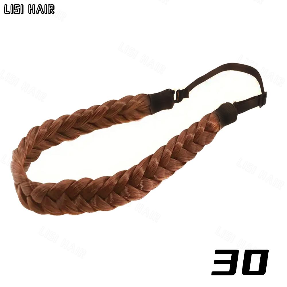 MISSQUEEN Synthetic 1pc Elastic Braided Hair Band Extensions Classic Wide Fluffy Braids Wig For Women