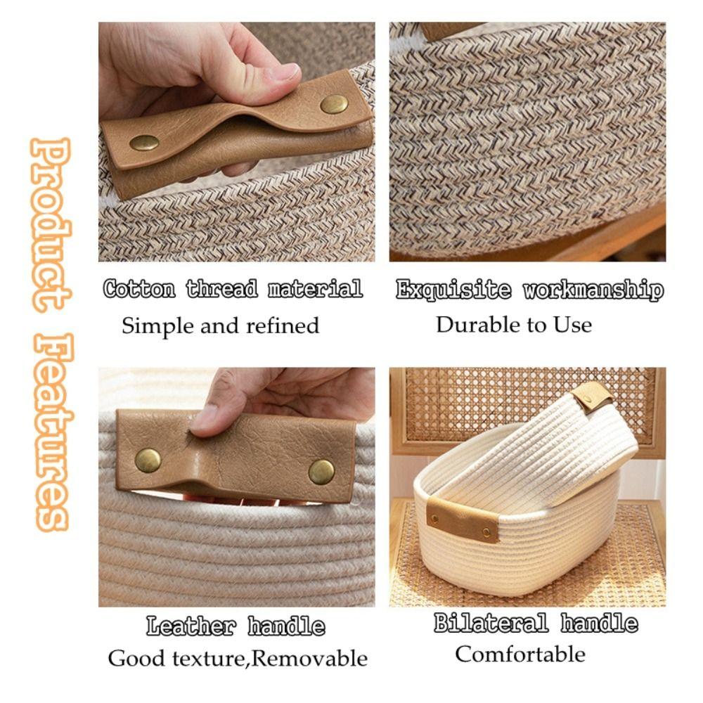 Desk Organizer for Nursery Laundry Woven Storage Basket Storage Basket Cotton Rope Storage Baskets