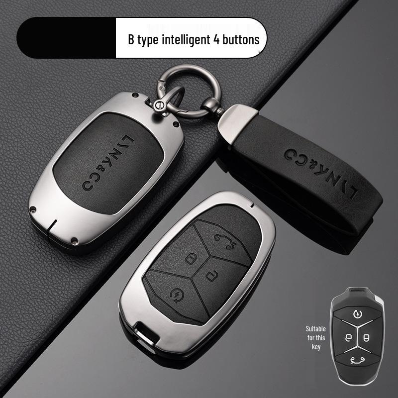 Ключница из цинкового сплава для моделей Lynk & Co - Подходит для Z20, Z10, Co 900 - Премиальный металлический держатель для смарт-карты