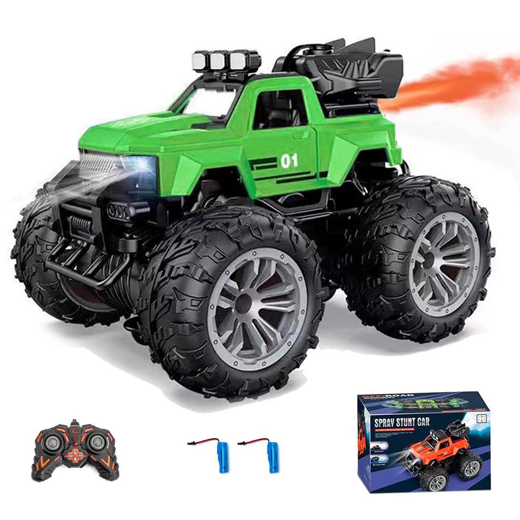 RC Car for Children Jeep with 2 Rechargeable RC Car Remote Control Car 360 Degree Rotation 4 Wheel Drive Stunt Car Headlight with Fog Lamp Wireless