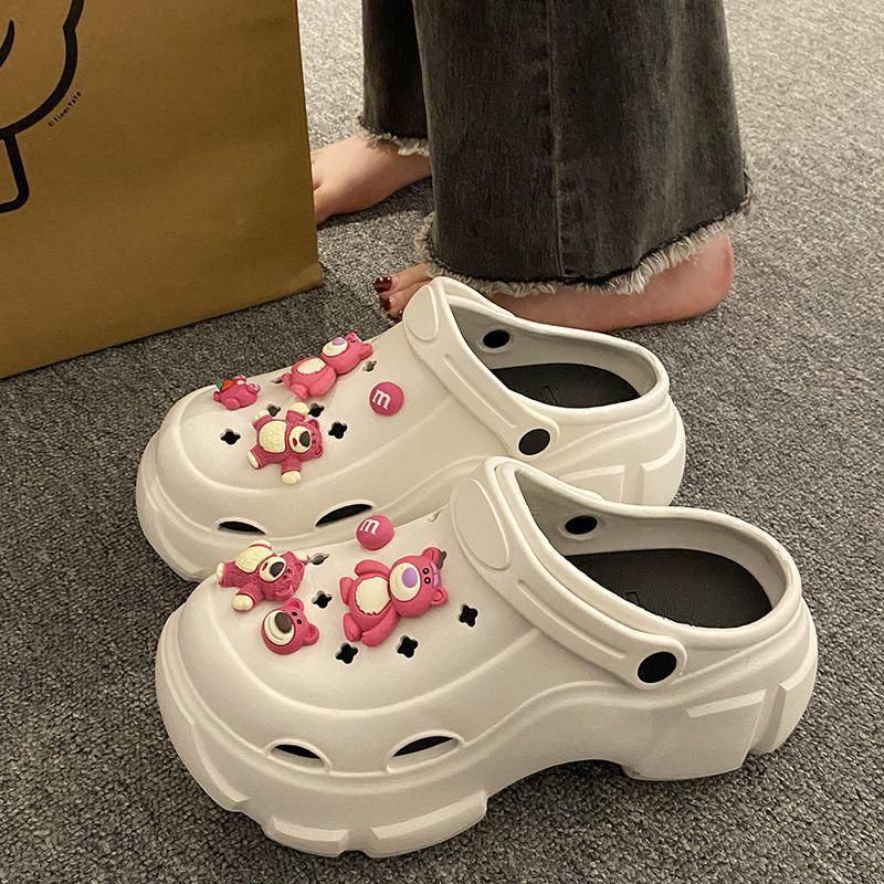 Женские летние 2024 года нескользящие пляжные сандалии Baotou на толстой подошве