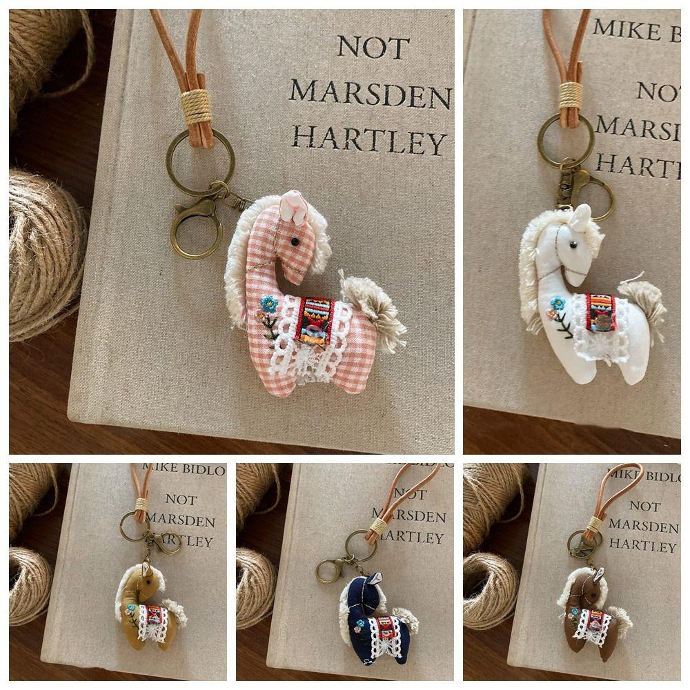 Stuffed Animal Horse Year Key Ring Cute Design Pony Pendant Backpack Decoration