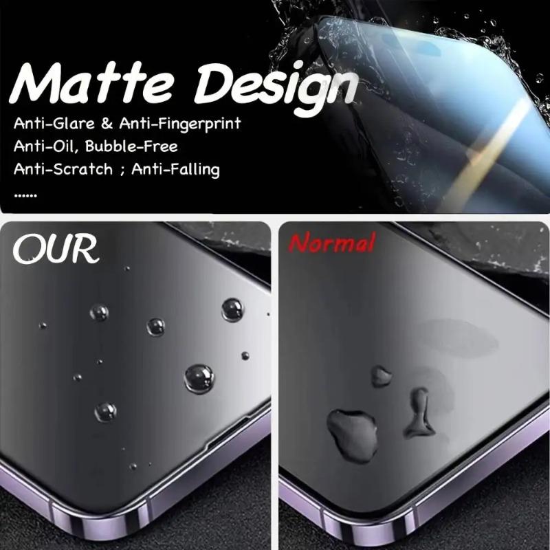 2 шт. Матовые керамические защитные пленки для экрана iPhone 16 15 14 13 12 11 17 Pro Max Air 7 8 Plus X XR XS SE. Мягкая антишпионская пленка.