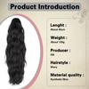 MISS WIG Synthetic Long Claw Clip In Ponytail Hairpiece Extensions Natural Wavy Hairpieces For Women Daily Use
