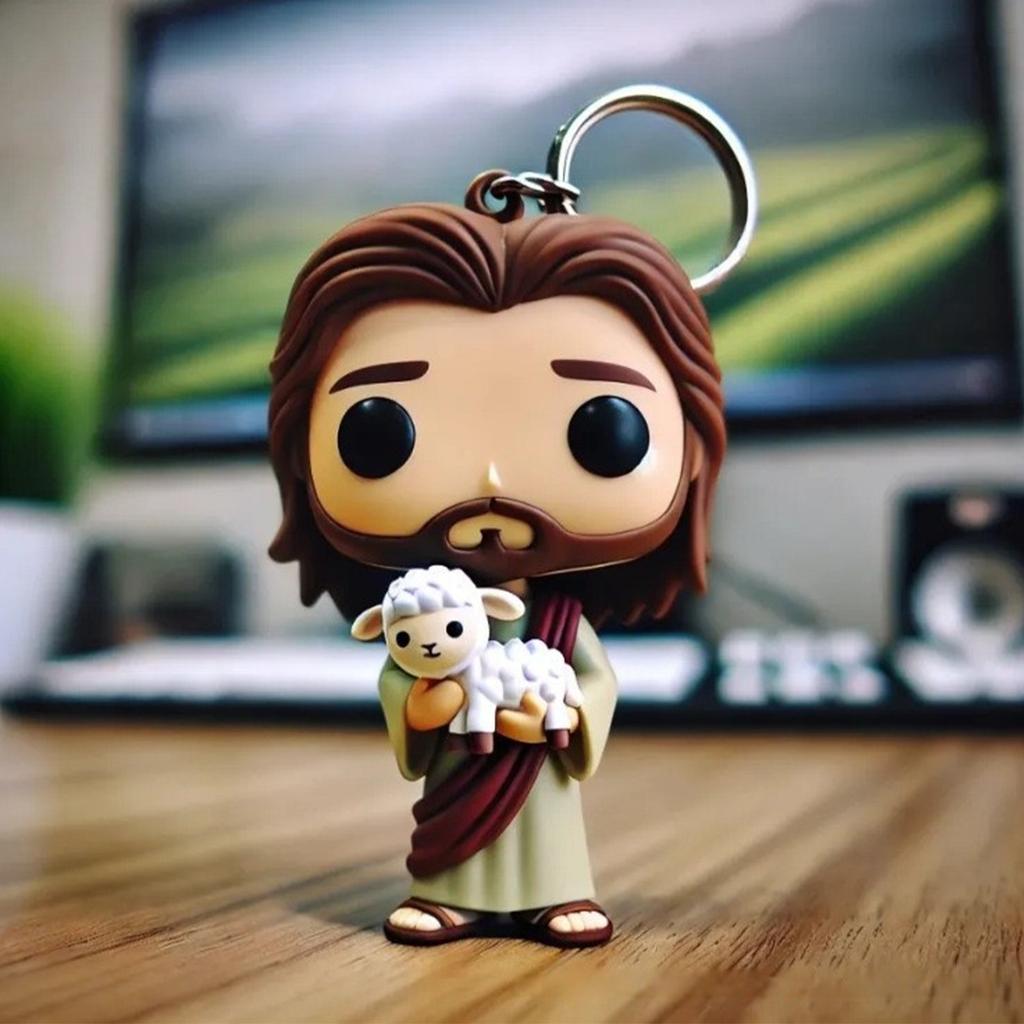 Портативный брелок с фигуркой Иисуса Акриловый изысканный брелок Иисуса для ключей, сумок и декора автомобиля Религиозный подарок для верующих