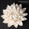 White Porcelain Lotus Incense Burner - Creative Backflow Waterfall & Smoke Ornament.