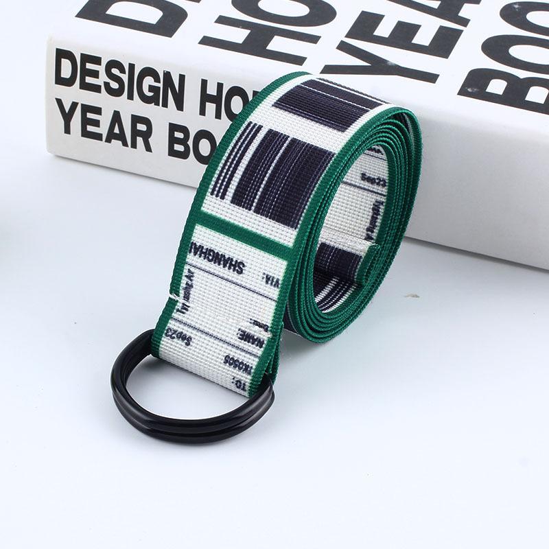 Холщовый ремень женский Харадзюку Bf ветер украшение пряжка с двойным кольцом плетеный широкий простой джинсовый ремень