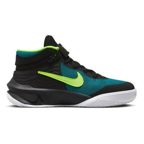 Nike Team Hustle D10 FlyEase Mid Black Bright Spruce Volt - DD7303-012