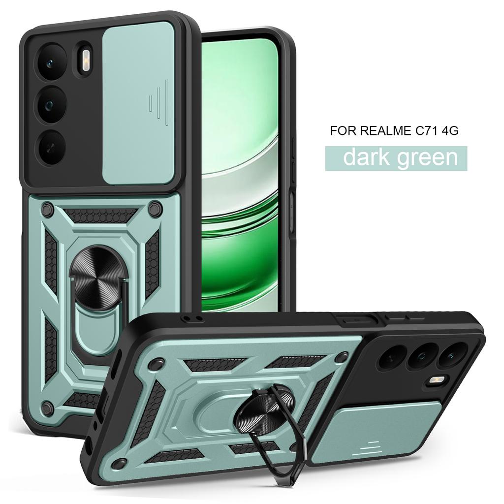 Чехол для Realme C71, чехол для Realme P3 lite, чехол для Realme C71 4G с магнитным кольцом, бронированный чехол для телефона, защитная задняя крышка с выдвижным механизмом камеры.
