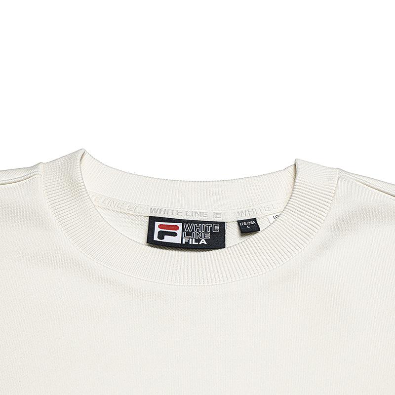 Fila Оригинальная толстовка унисекс с двойным логотипом, однотонная, с круглым вырезом, длинным рукавом F51U639201FWT