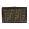 Used FENDI Bifold Wallet Zucca 01692 canvas/leather Brown Gamaguchi