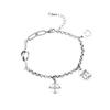 S925 Silver Korean Style Smiley Face Letter Wheel Bracelet Thai Silver Retro Old Style Bracelet