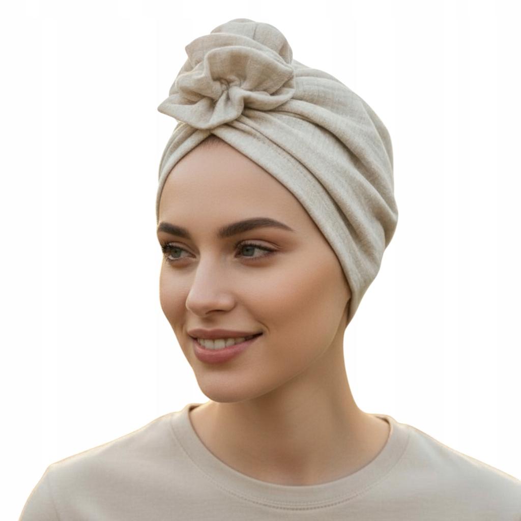 Classic Mussa 520 Cotton Muslin Turban with Rose Comfort and Style