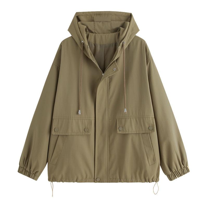 Короткое пальто женское весенне-осеннее новая модная маленькая тонкая тренчкот большого размера повседневный омолаживающий топ