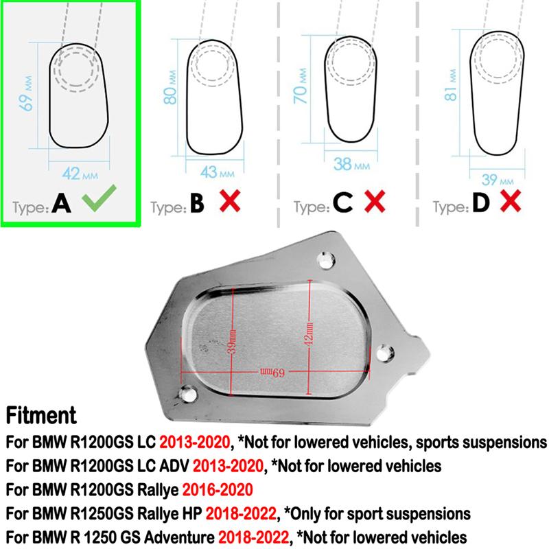Подставка для мотоцикла, увеличенная боковая подставка, расширение для BMW R1200GS LC R1250GS Adventure Rallye HP R1200 R1250